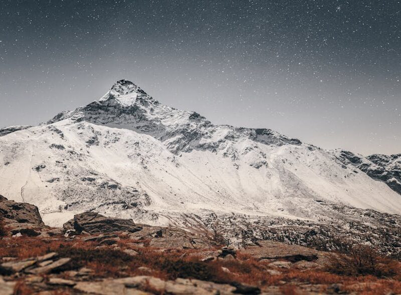 Mountain Landscapes - A breathtaking view of a snow-covered mountain p #10360758