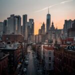 City Architecture - Stunning dawn view of New York City's skyline, f #12768298
