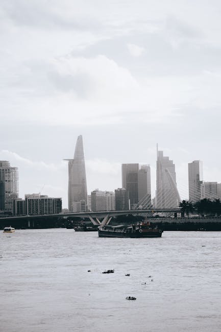 City Architecture - Scenic view of Ho Chi Minh City's skyline with r #13119427