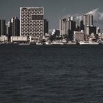 City Architecture - A captivating city skyline viewed from across th #14808682