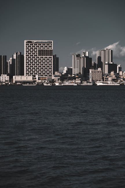 City Architecture - A captivating city skyline viewed from across th #14808682