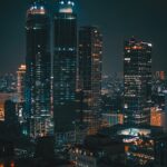 City Architecture - Vibrant cityscape of Jakarta's illuminated skysc #16898413