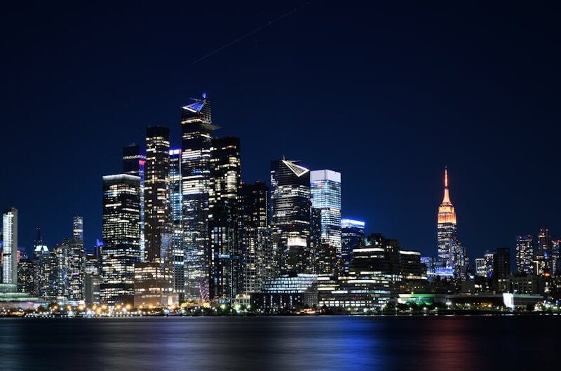 City Architecture - Captivating nighttime view of New York City's sk #19146747