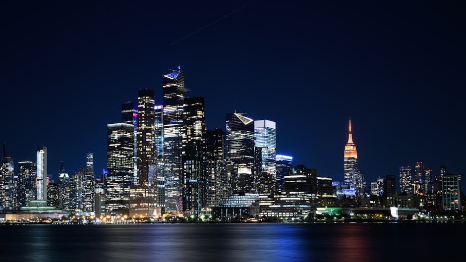 City Architecture - Captivating nighttime view of New York City's sk #19146747