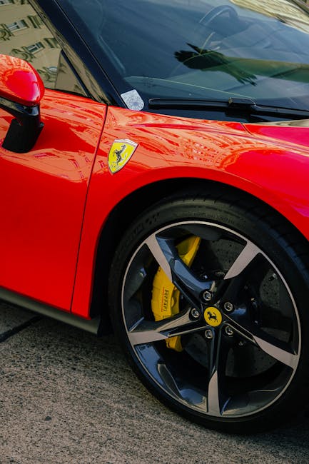 Luxury Cars - Close-up of a red sports car with sleek design p #28158029