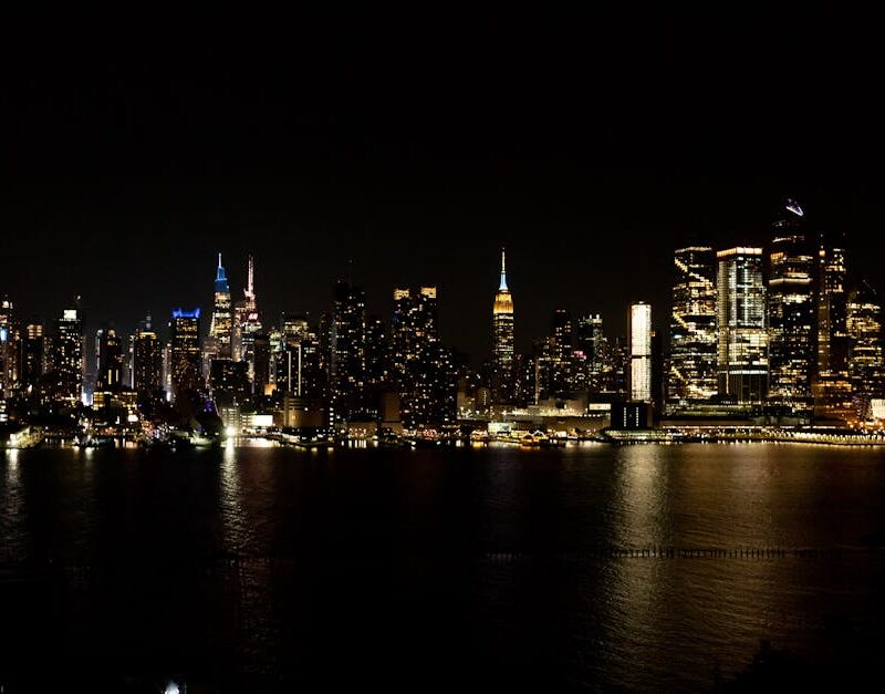 City Architecture - Stunning nighttime view of New York City's illum #28411368