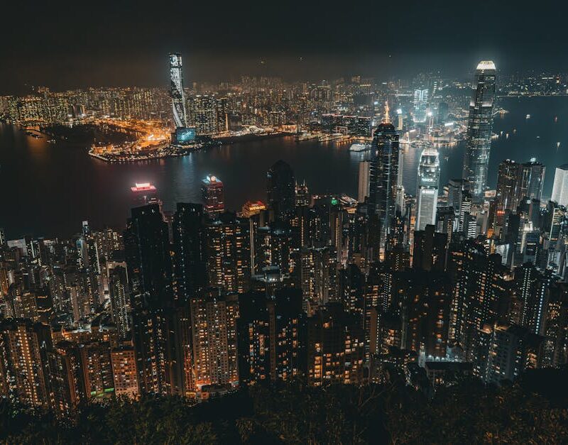 City Architecture - Breathtaking aerial view of Hong Kong skyline at #30944531