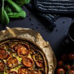 Food Aesthetics - A delicious homemade tomato quiche with fresh sp #604969